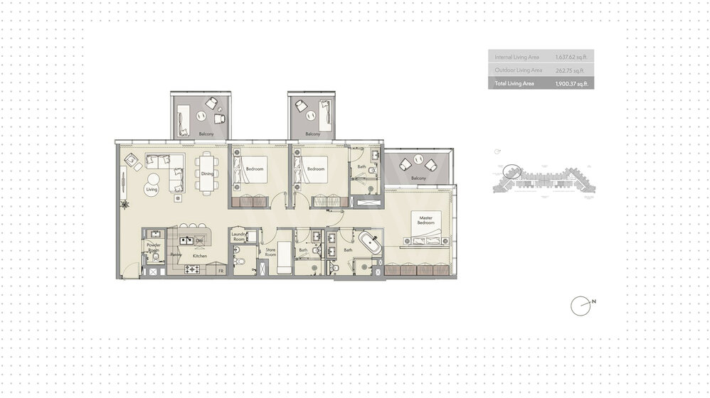 Compre 56 apartamentos  - 3 habitaciones - Palm Jumeirah, EAU — imagen 5