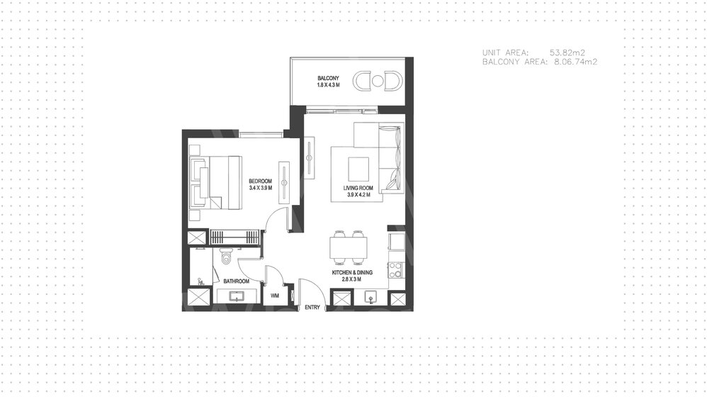 72 Wohnungen kaufen  - 1 Zimmer - Yas Island, VAE – Bild 5