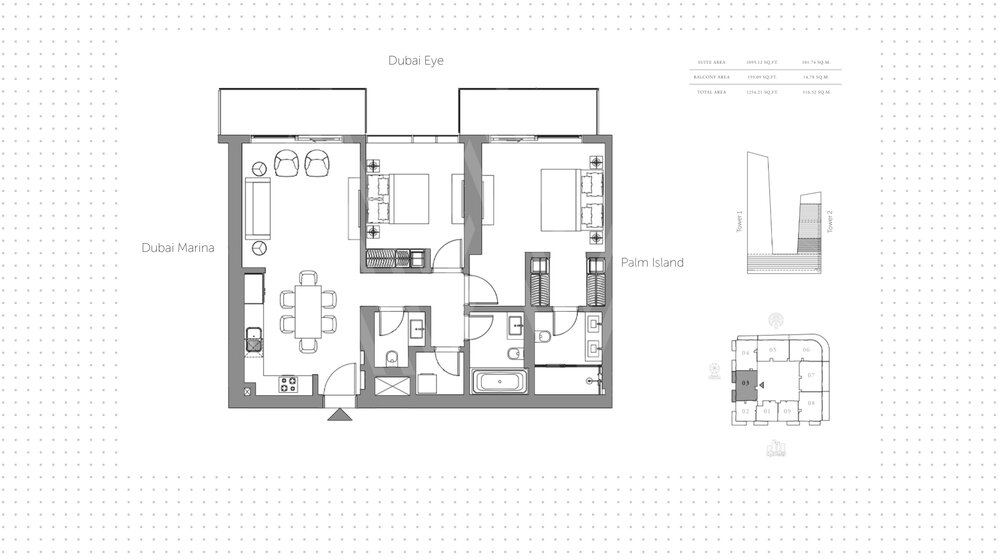 Immobilie kaufen - 2 Zimmer - Emaar Beachfront, VAE – Bild 20