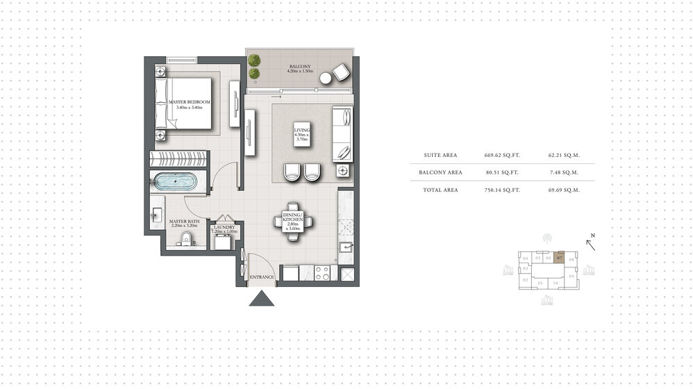 Immobilie kaufen - 1 Zimmer - Dubai Marina, VAE – Bild 1