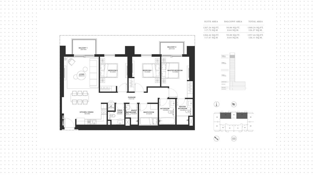 341 Wohnungen kaufen  - 3 Zimmer - VAE – Bild 5
