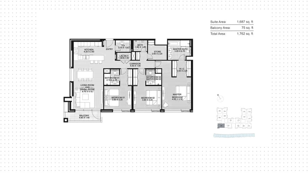 Immobilie kaufen - 3 Zimmer - Al Wasl, VAE – Bild 1