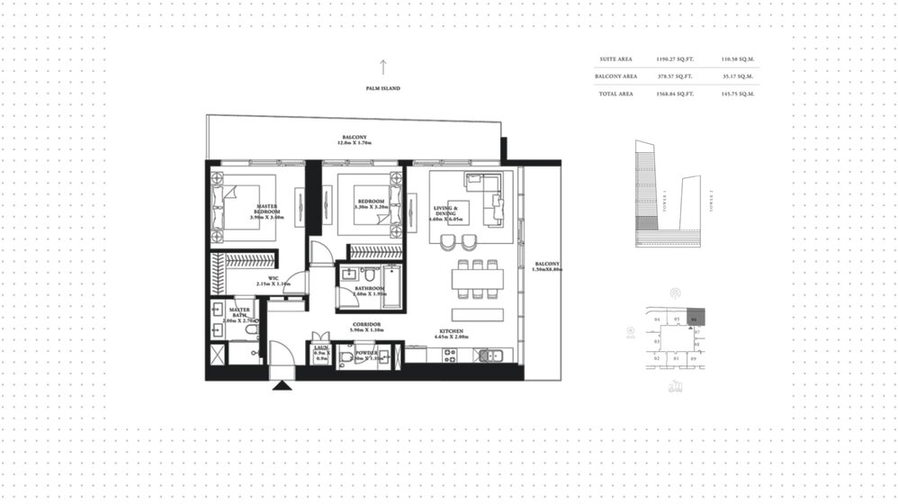 Immobilie kaufen - 2 Zimmer - Emaar Beachfront, VAE – Bild 17