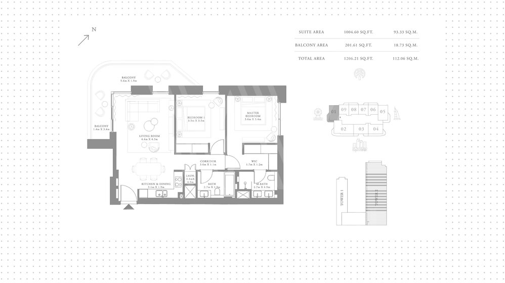 Immobilie kaufen - 2 Zimmer - Emaar Beachfront, VAE – Bild 25