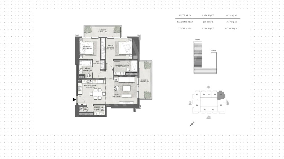 Immobilie kaufen - 2 Zimmer - Emaar Beachfront, VAE – Bild 15