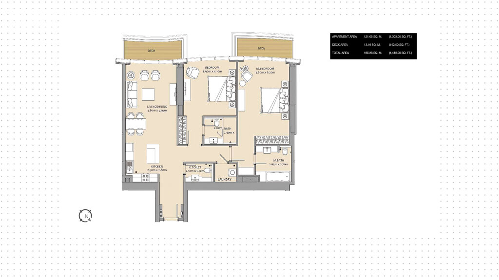 Апартаменты на продажу - Дубай - Купить за 1 470 400 $ - изображение 1