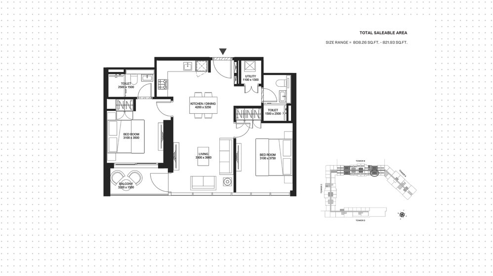Immobilie kaufen - 2 Zimmer - MBR City, VAE – Bild 1