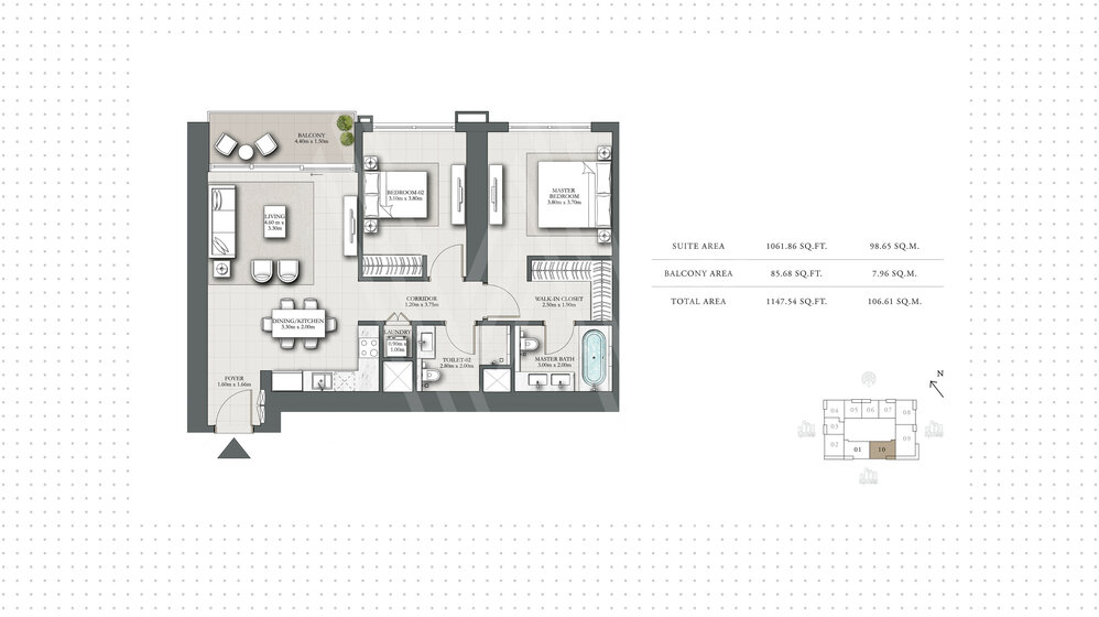 Compre 1127 apartamentos  - 2 habitaciones - EAU — imagen 25