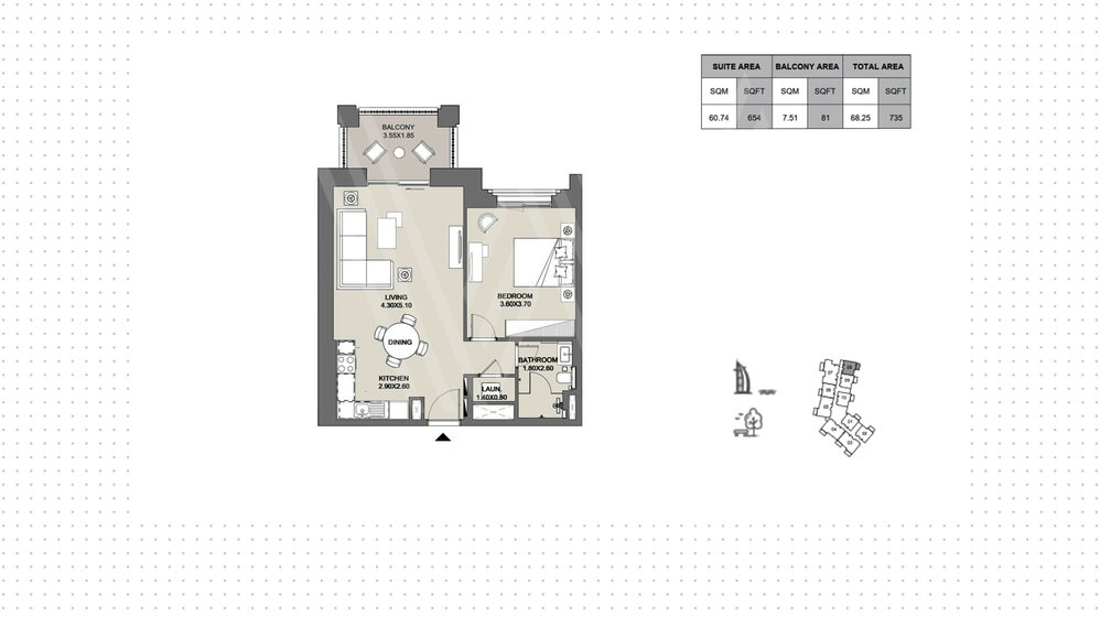 Immobilie kaufen - 1 Zimmer - Madinat Jumeirah Living, VAE – Bild 5