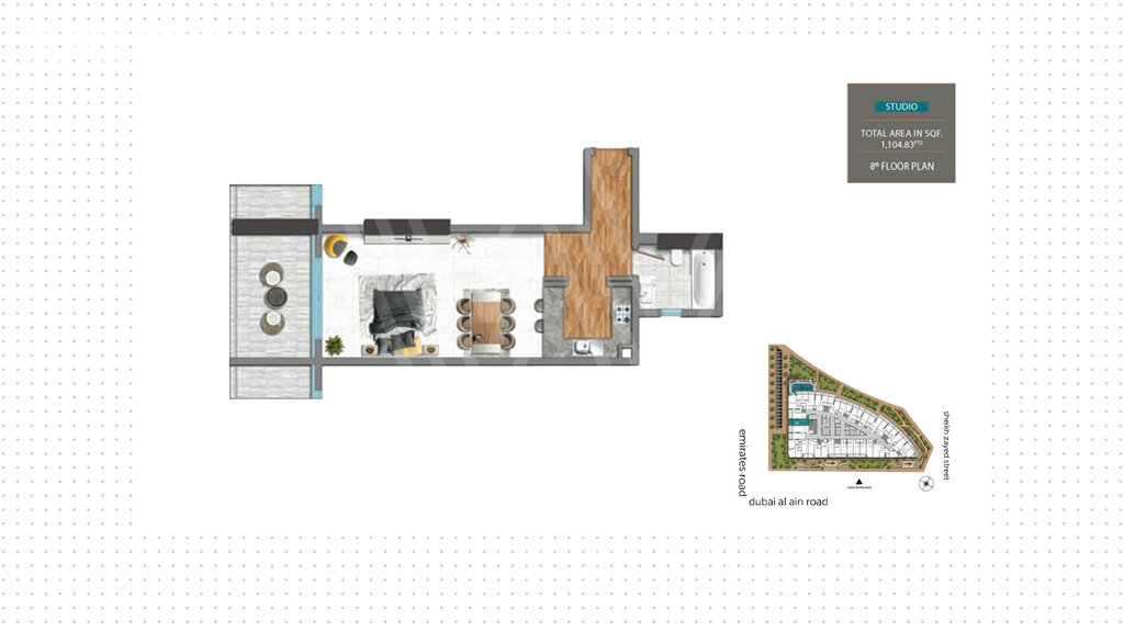 Stüdyo daireler satılık - Dubai - $149.800 fiyata satın al – resim 1