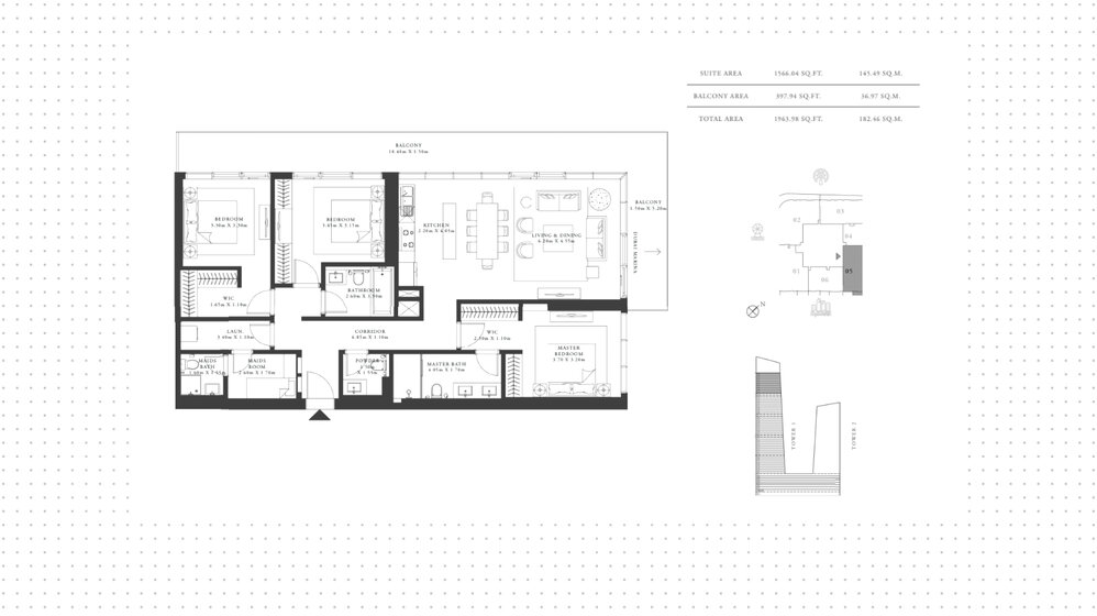Immobilie kaufen - 3 Zimmer - Emaar Beachfront, VAE – Bild 13