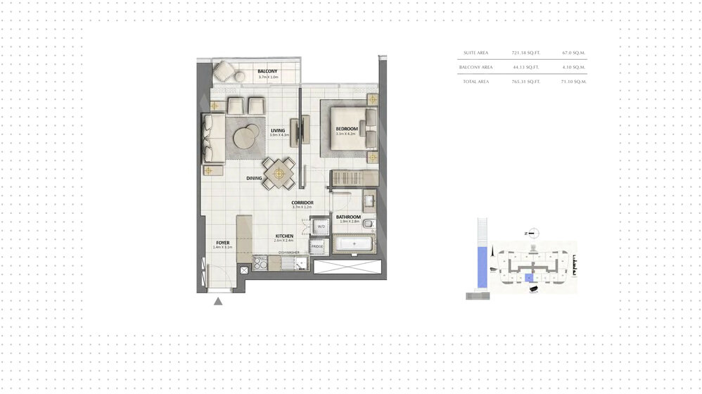 Immobilie kaufen - 1 Zimmer - The Opera District, VAE – Bild 7
